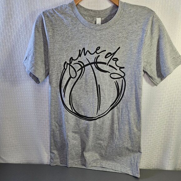 Basketball Game Day Graphic T-Shirt Heather Gray Bella+Canvas Unisex S - Picture 1 of 3